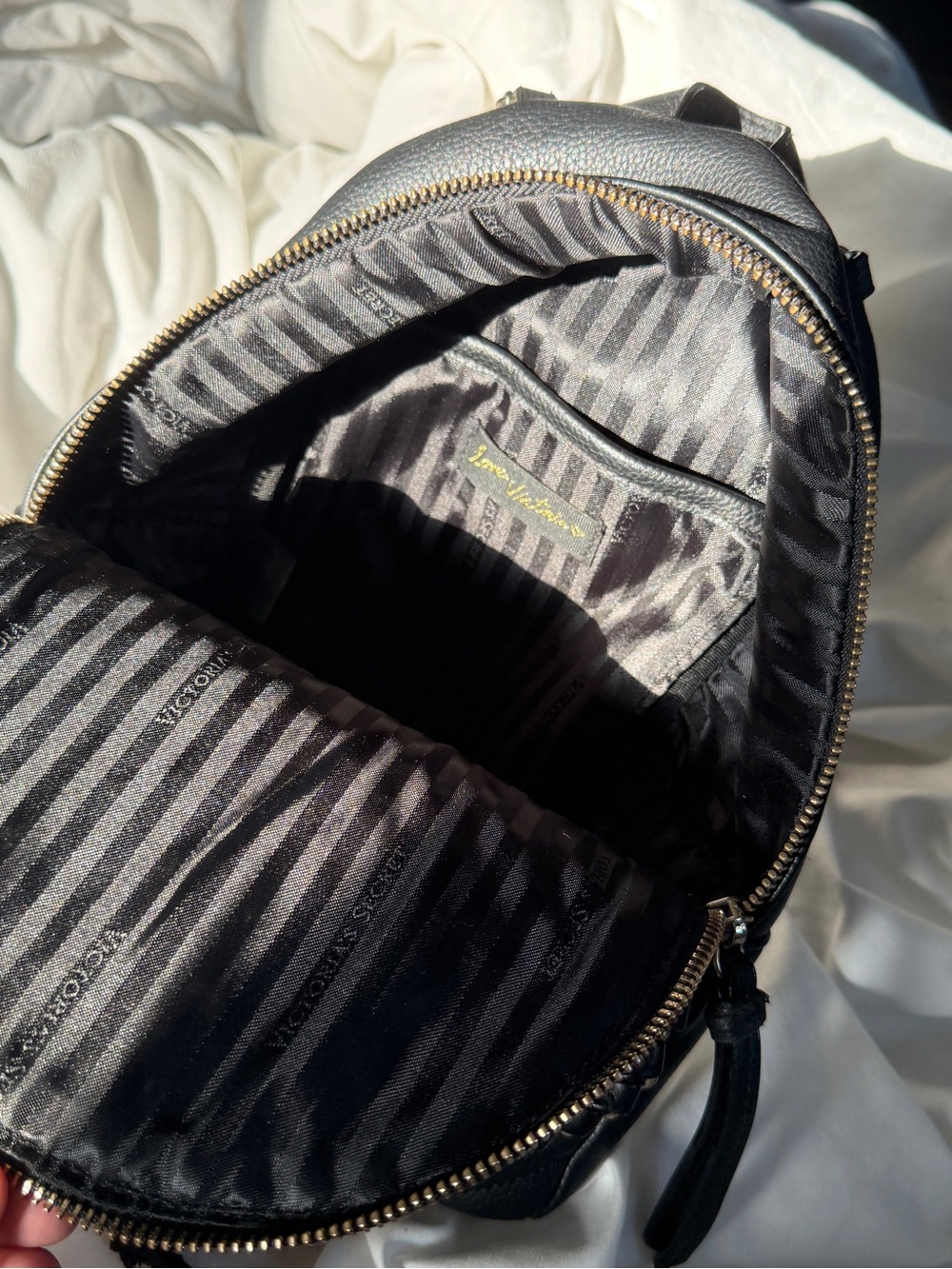 Victoria’s Secret Black Quilted Mini Backpack Purse - Picture 4 of 5